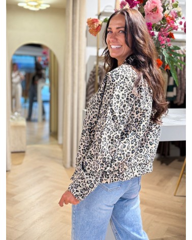 Bomber Leopard Zwart