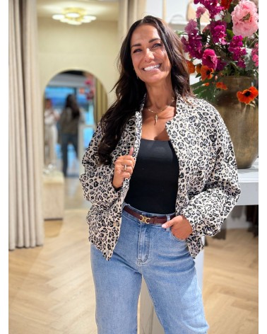 Bomber Leopard Zwart