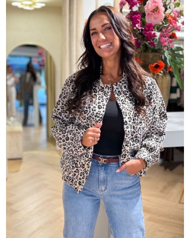 Bomber Leopard Zwart