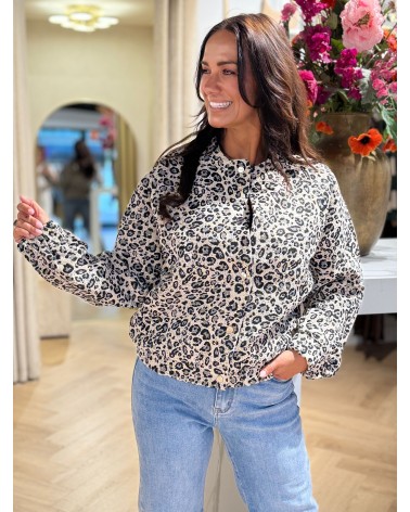 Bomber Leopard Zwart