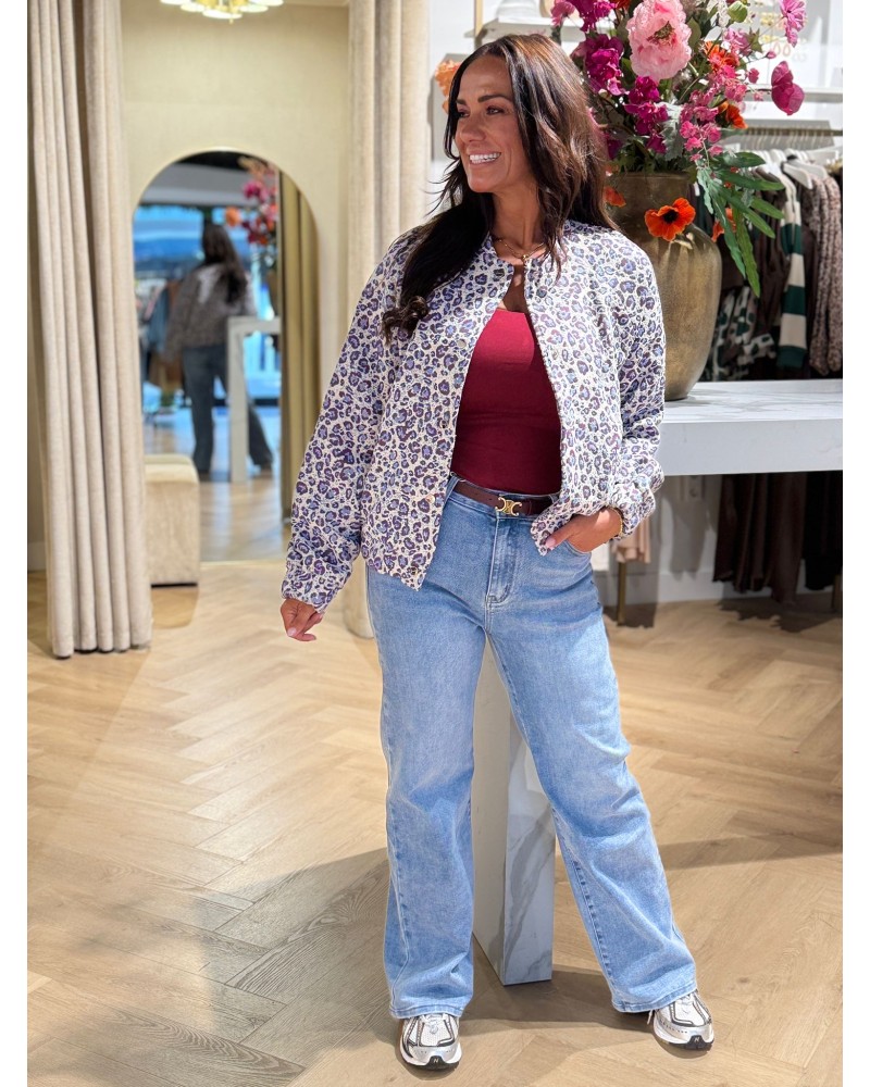 Bomber Leopard Blauw