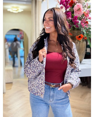 Bomber Leopard Blauw