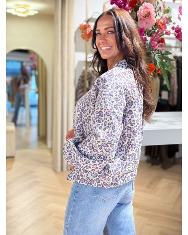 Bomber Leopard Blauw