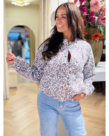 Bomber Leopard Blauw