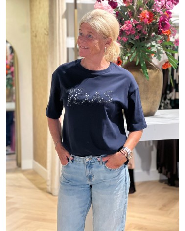 T-Shirt Texas Navy Blauw