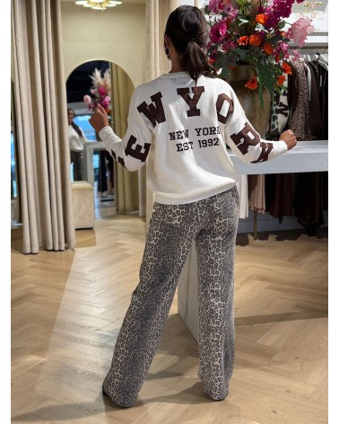 Trui New York Creme Bruin