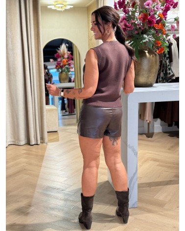 Skort Leatherlook Bruin