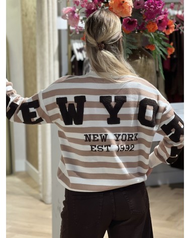 Trui New York Streep Camel