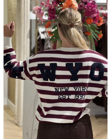 Trui New York Stree Bordeaux