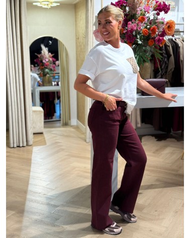 Jeans QH Bordeaux Strass