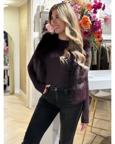 Gilet Furry Donker Paars