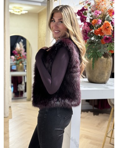 Gilet Furry Donker Paars
