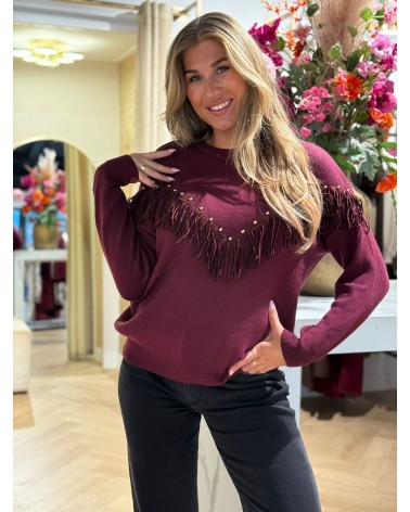 Trui Franje Bordeaux
