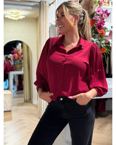 Blouse Sparkel Wijnrood