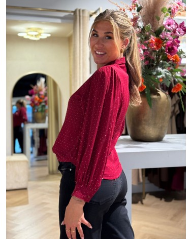 Blouse Sparkel Wijnrood