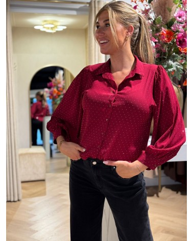 Blouse Sparkel Wijnrood