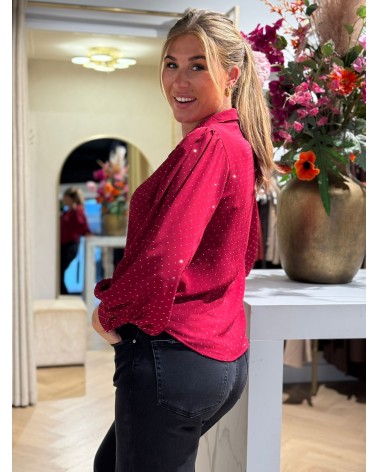 Blouse Sparkel Wijnrood