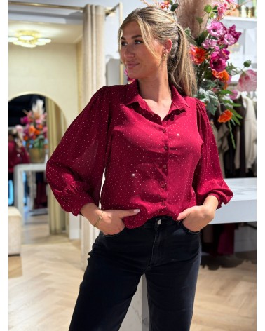 Blouse Sparkel Wijnrood