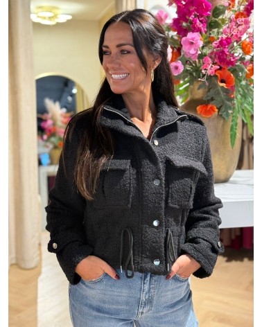 Jacket Teddy Zwart