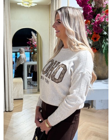 Trui Soho Taupe Didi Print