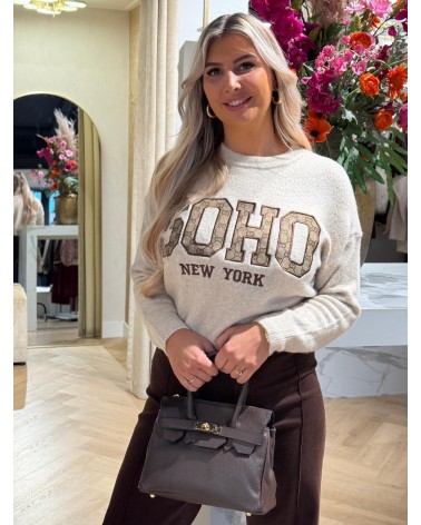 Trui Soho Taupe Didi Print
