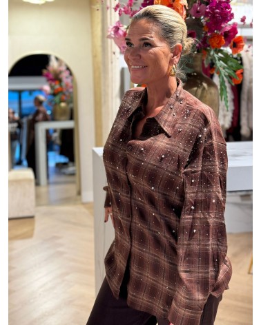 Blouse Strass Bruin