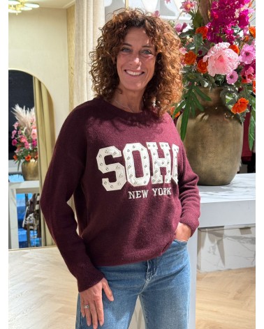 Trui Soho Bordeaux Studs