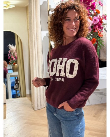 Trui Soho Bordeaux Studs