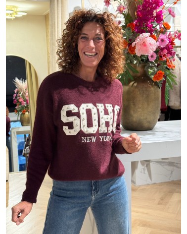 Trui Soho Bordeaux Studs