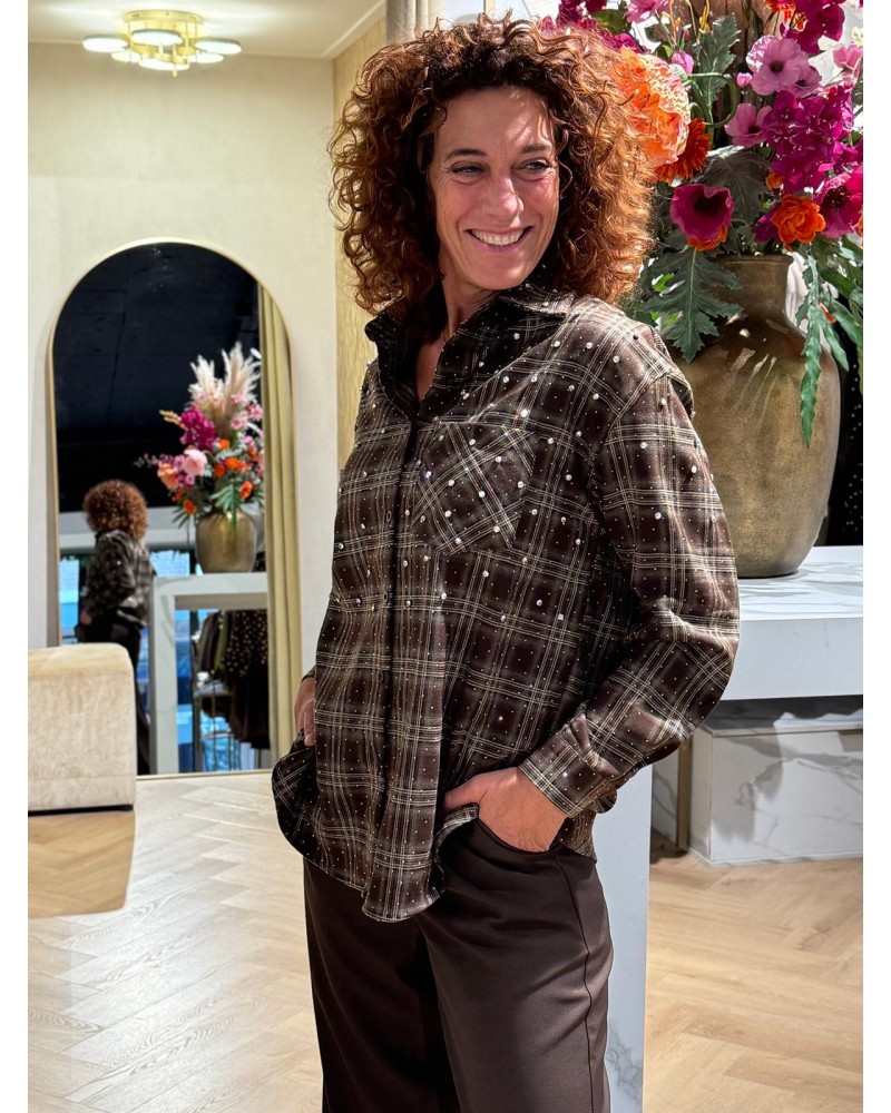 Blouse Strass Bruin