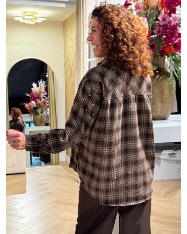 Blouse Strass Bruin