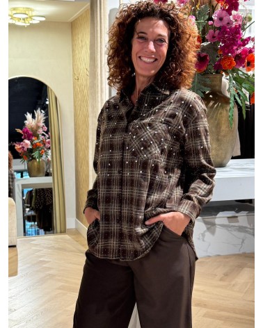 Blouse Strass Bruin
