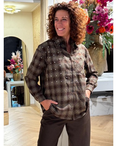Blouse Strass Bruin