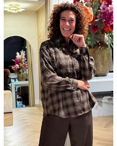 Blouse Strass Bruin