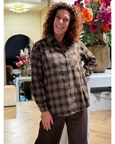 Blouse Strass Bruin