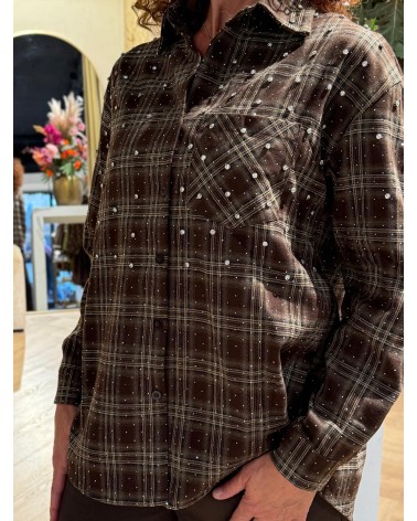 Blouse Strass Bruin