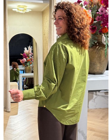 Blouse Ruby Strass Groen Blouse Ruby Strass Groen