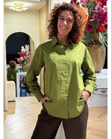 Blouse Ruby Strass Groen Blouse Ruby Strass Groen