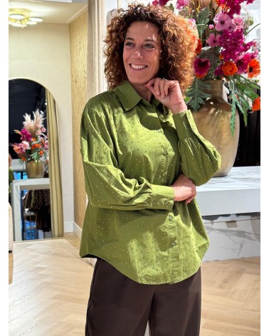 Blouse Ruby Strass Groen Blouse Ruby Strass Groen
