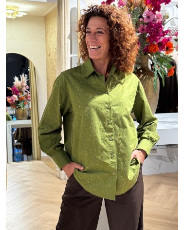 Blouse Ruby Strass Groen Blouse Ruby Strass Groen