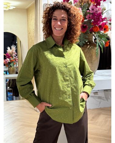 Blouse Ruby Strass Groen Blouse Ruby Strass Groen