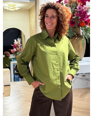 Blouse Ruby Strass Groen Blouse Ruby Strass Groen