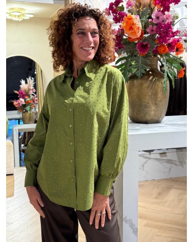 Blouse Ruby Strass Groen Blouse Ruby Strass Groen