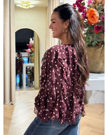 Blouse Dots Burgundy