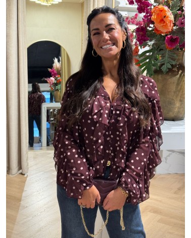 Blouse Dots Burgundy