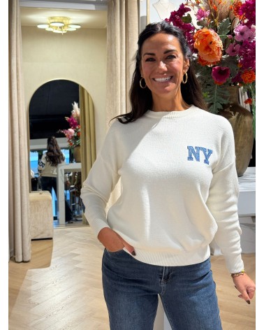 Trui New York Creme Denim