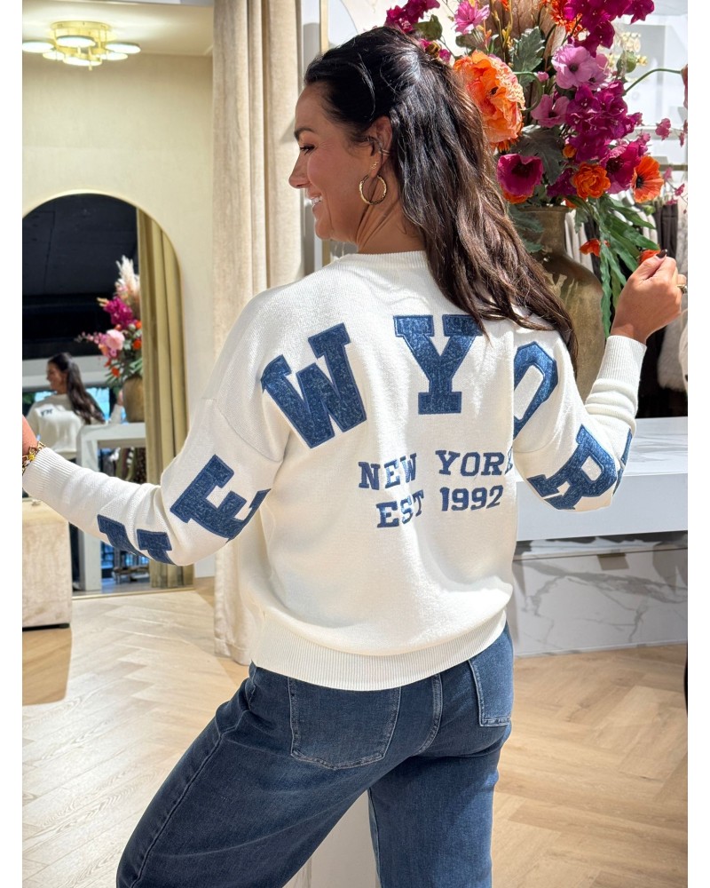 Trui New York Creme Denim Trui New York Creme Denim