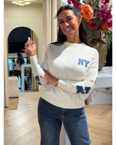 Trui New York Creme Denim Trui New York Creme Denim