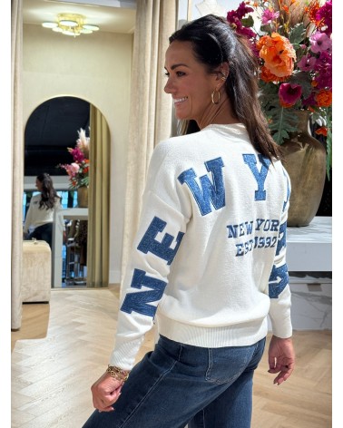 Trui New York Creme Denim Trui New York Creme Denim