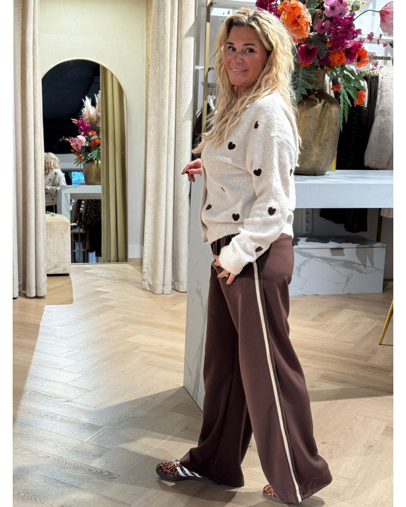 Pantalon Stripe Bruin Nieuw Pantalon Stripe Bruin Nieuw